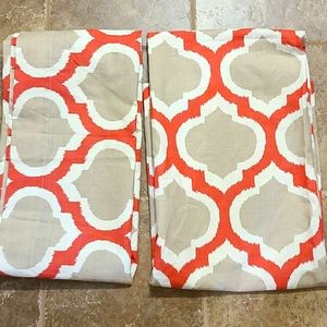 Coral & Beige Curtains